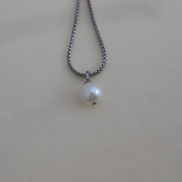 John Hardy Sterling Silver Pearl Pendant 2.5mm Necklace Adj 18" -20" - Picture 9 of 13